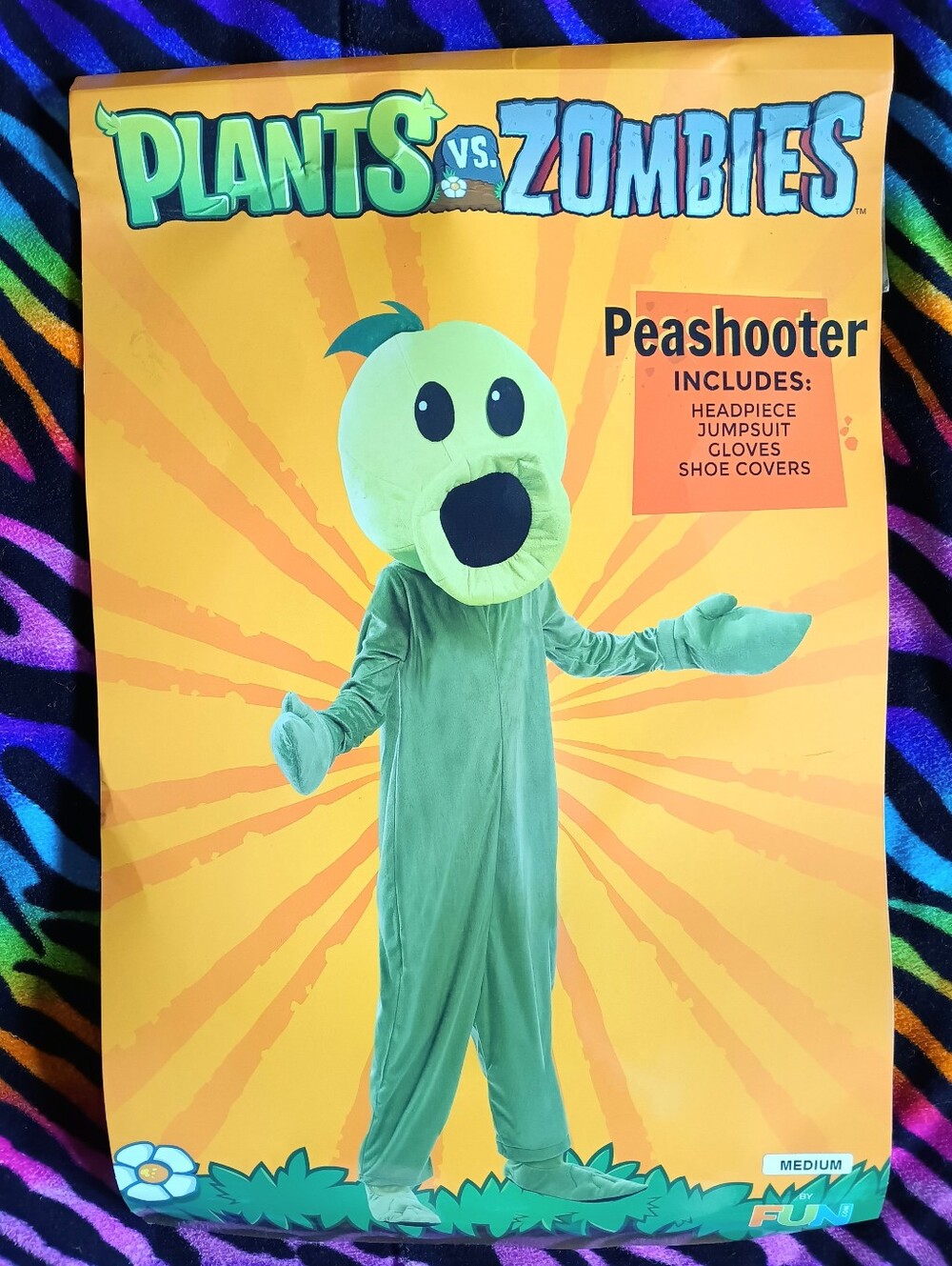 💚 Plants vs Zombies Child Peashooter Costume Medium M Halloween Fun Kids EA